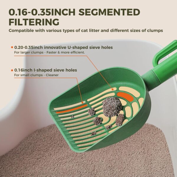 Cactus-Style Cat Litter Scoop Set — Eco-Friendly Dual Shovels, Holder & Trash Bag Storage