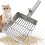 CleanSift™ Large Dual-Hole Cat Litter Scoop-01 32" Stainless Steel Long-Handle Litter Scoop — Heavy-Duty, Non-Stick & No-Bend Cleaning
