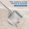 32" Stainless Steel Long-Handle Litter Scoop — Heavy-Duty, Non-Stick & No-Bend Cleaning