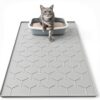 Large Waterproof Silicone Cat Litter Mat — 34" x 22" Anti-Tracking Floor Pad