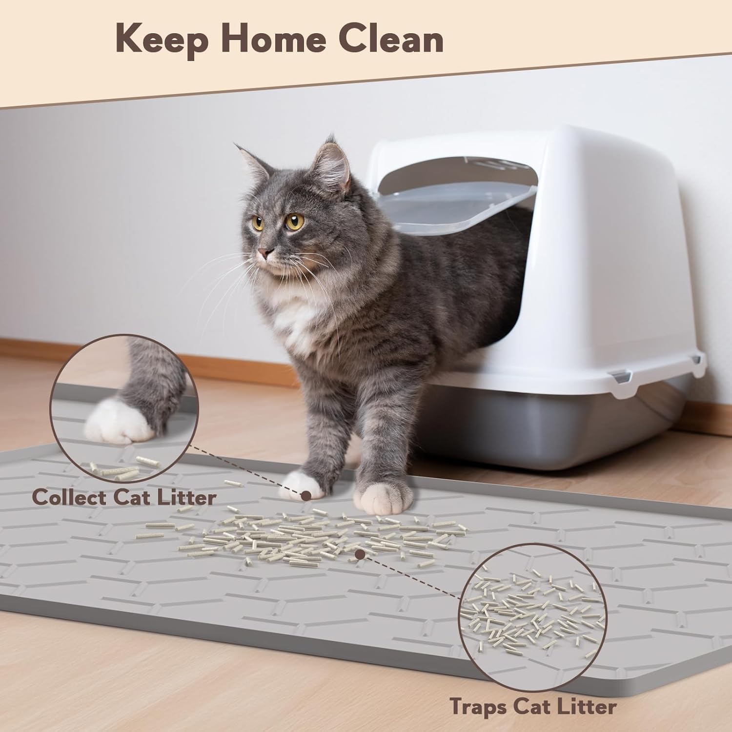 Large Waterproof Silicone Cat Litter Mat