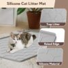 Large Waterproof Silicone Cat Litter Mat — 34" x 22" Anti-Tracking Floor Pad