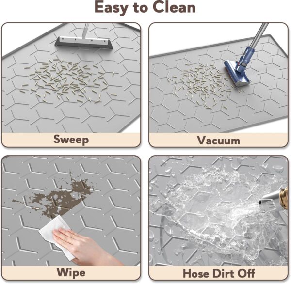 Large Waterproof Silicone Cat Litter Mat — 34" x 22" Anti-Tracking Floor Pad