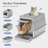 XL 304 Stainless Steel Enclosed Litter Box — Top Entry, 110° Flip Cover & High Sided Anti-Leak Design