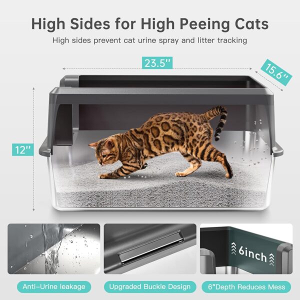 XL Enclosed Stainless Steel Litter Box — Odorless, Leak-Proof & Built for Big Cats