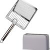 Stainless Steel Cat Litter Scoop — Deep Shovel, Dual-Size Sifting & Ergonomic Anti-Strain Handle