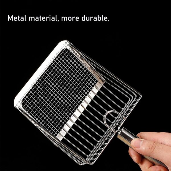 Stainless Steel Cat Litter Scoop — Deep Shovel, Dual-Size Sifting & Ergonomic Anti-Strain Handle