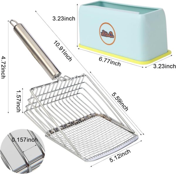 Stainless Steel Cat Litter Scoop — Deep Shovel, Dual-Size Sifting & Ergonomic Anti-Strain Handle