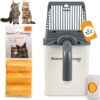XL Bag-Ready Cat Litter Scoop — Mess-Free, One-Handed Scooping with Waste Bin & 60 Refill Bags