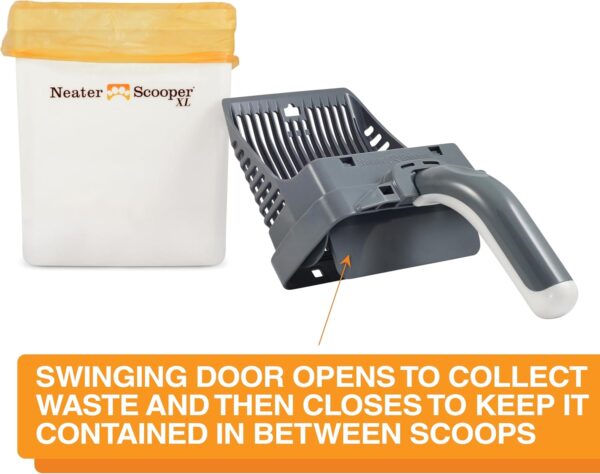 XL Bag-Ready Cat Litter Scoop — Mess-Free, One-Handed Scooping with Waste Bin & 60 Refill Bags