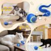 2-Pack Automatic Interactive Cat Toy Balls – USB-Rechargeable Smart Rolling Balls with 6 Detachable Tails, Dual Speed Modes for Indoor Cats