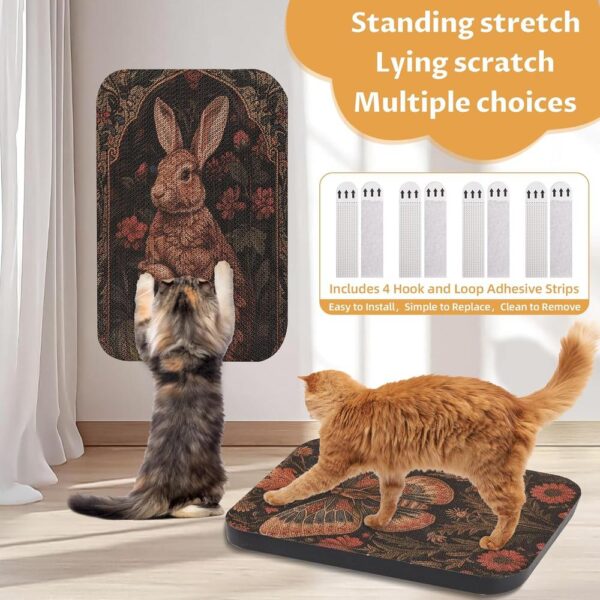 2-Pack Wall-Mountable Cat Scratch Pads – Artistic Cardboard Cat Scratcher Boards for Indoor Cats