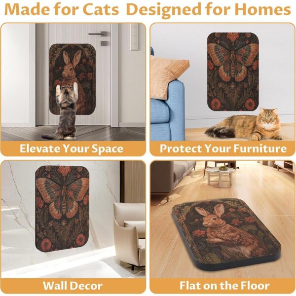 2-Pack Wall-Mountable Cat Scratch Pads – Artistic Cardboard Cat Scratcher Boards for Indoor Cats