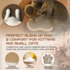2-in-1 Oval Cat Scratcher Bed – Corrugated Cardboard Lounge & Furniture-Saving Scratch Pad for Indoor Cats
