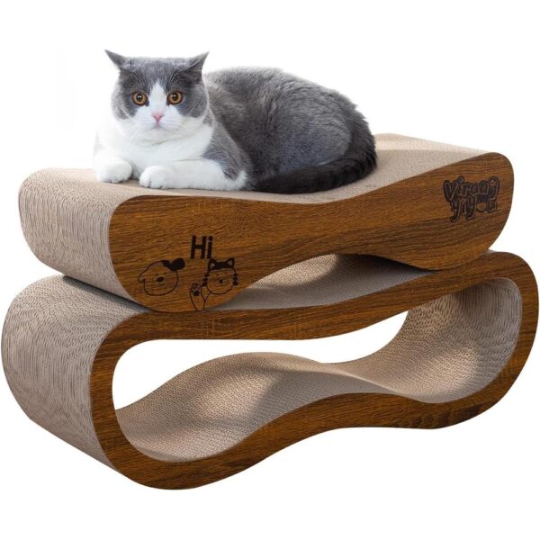 2-in-1 Reversible Cat Scratcher Set — Dual Lounge Boards for Stretching, Scratching & Relaxing