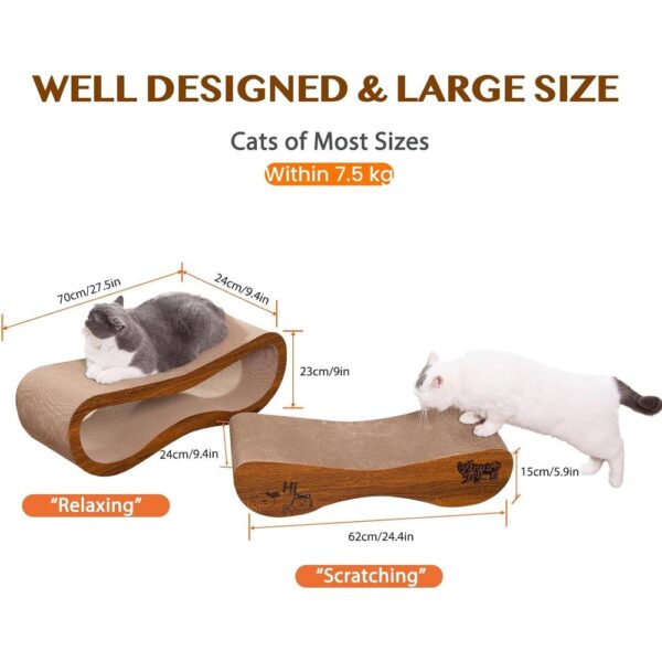 2-in-1 Reversible Cat Scratcher Set — Dual Lounge Boards for Stretching, Scratching & Relaxing