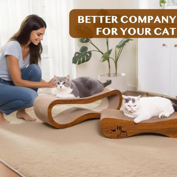 2-in-1 Reversible Cat Scratcher Set — Dual Lounge Boards for Stretching, Scratching & Relaxing