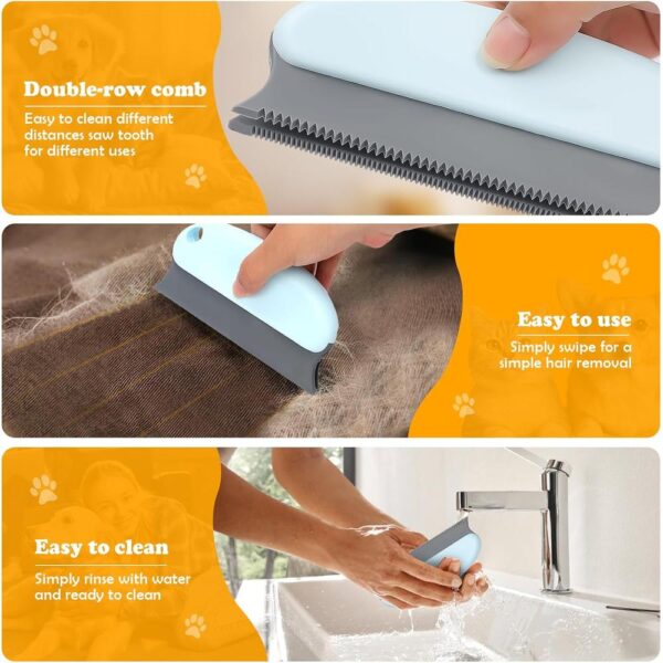 3-Piece Pet Hair Removal Tool Set – Reusable Lint Shaver, Silicone Scraper & Washable Roller for Furniture, Carpets & Clothing