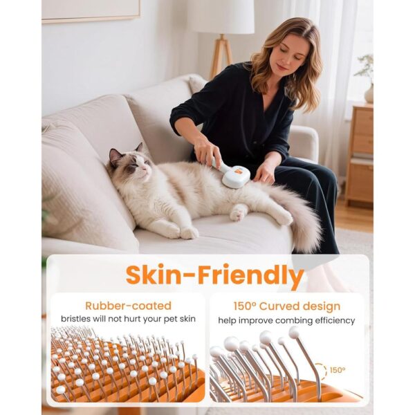 3-in-1 Cat Steam Brush – Self-Cleaning Deshedding Comb with Cool Mist Spray for Long & Short Haired Cats