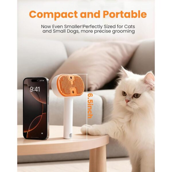 3-in-1 Cat Steam Brush – Self-Cleaning Deshedding Comb with Cool Mist Spray for Long & Short Haired Cats