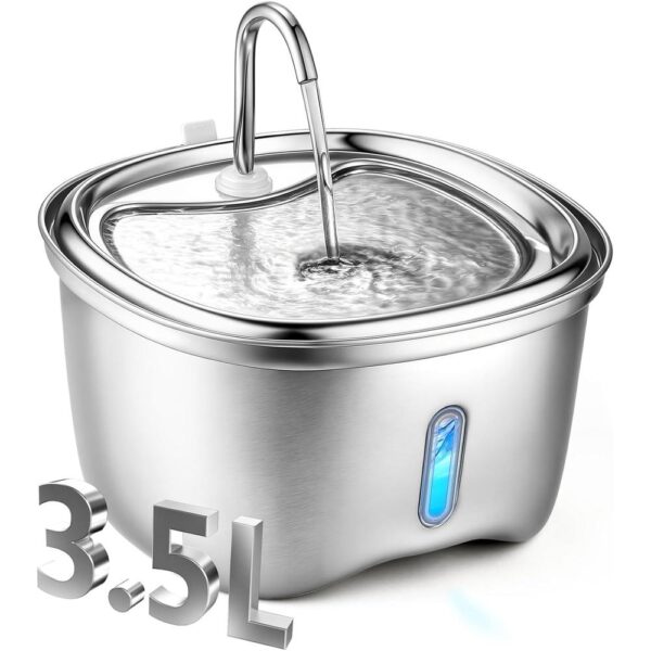 3.5L Stainless Steel Cat Water Fountain — Quiet Flow, Multi-Mode Hydration & Easy-Clean Design
