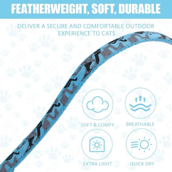 3PCS Cat Harness & Leash Set – Adjustable Escape-Proof Kitten Walking Collar with Breathable Lightweight Design