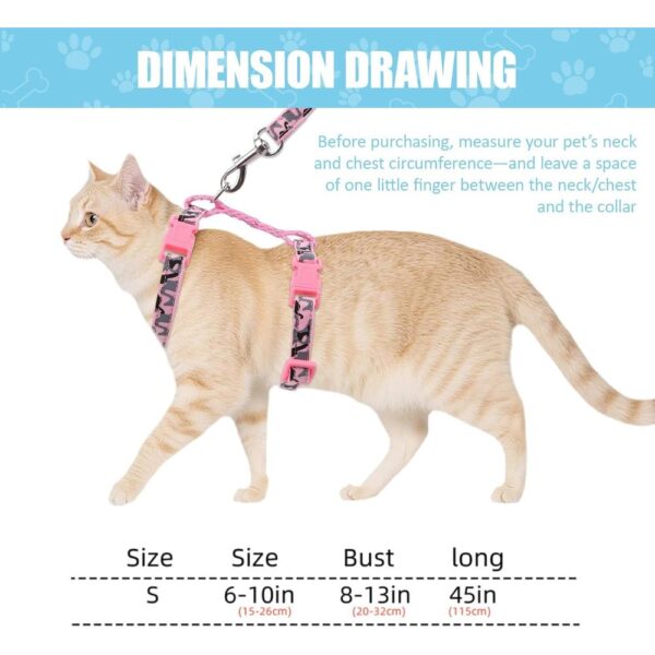 3PCS Cat Harness & Leash Set – Adjustable Escape-Proof Kitten Walking Collar with Breathable Lightweight Design