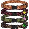 4-Pack Breakaway Cat Collars with Bells – Adjustable Soft Nylon Safety Collars