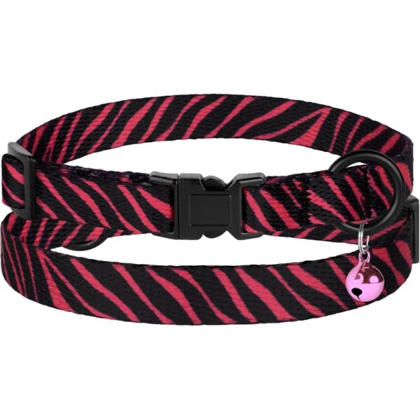 4-Pack Breakaway Cat Collars with Bells – Adjustable Soft Nylon Safety Collars