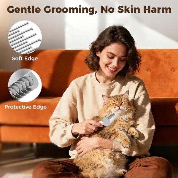 4-in-1 Cat Grooming Brush – Shedding, Dematting, Lint Removal & Anti-Static Spray Tool for Long & Short Hair Cats