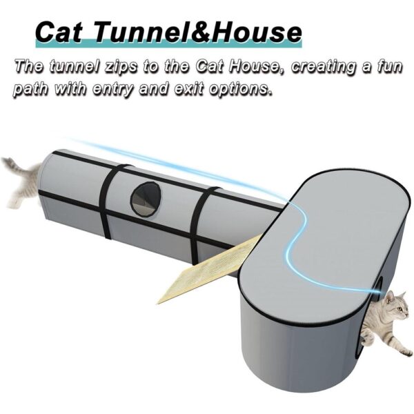 4-in-1 Cat Tunnel, House, Carrier & Scratcher – Modular Indoor/Outdoor Cat Furniture & Play System