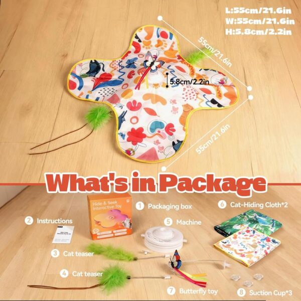 4-in-1 Rechargeable Interactive Cat Toy – Automatic Butterfly, Feather & Hide-and-Seek Play with Realistic Sounds