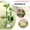 48" Green Leaf Cat Tree Tower – Multi-Level Cat Condo with Hammock, Scratching Posts & Natural Leaf Design