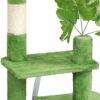 48" Green Leaf Cat Tree Tower – Multi-Level Cat Condo with Hammock, Scratching Posts & Natural Leaf Design