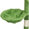 48" Green Leaf Cat Tree Tower – Multi-Level Cat Condo with Hammock, Scratching Posts & Natural Leaf Design