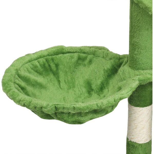 48" Green Leaf Cat Tree Tower – Multi-Level Cat Condo with Hammock, Scratching Posts & Natural Leaf Design