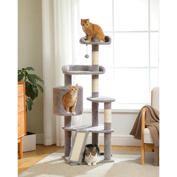 51" Multi-Level Cat Tree Tower – Plush Condo, Hammock & Scratching Posts for Large Cats and Kittens