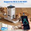 7L Dual-Camera Automatic Cat Feeder for Two Cats – 2K Night Vision, WiFi App Control & Stainless Steel Bowls
