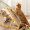 A-Frame Cat Scratching Board – Recycled Cardboard & Wooden Frame, Dual-Sided Vertical/Horizontal Cat Scratcher for Indoor Cats, Space-Saving Furniture Protector