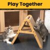 A-Frame Cat Scratching Board – Recycled Cardboard & Wooden Frame, Dual-Sided Vertical/Horizontal Cat Scratcher for Indoor Cats, Space-Saving Furniture Protector