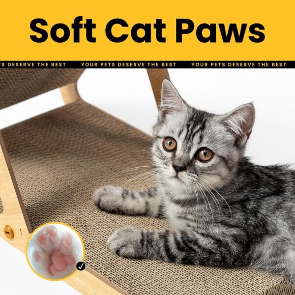 A-Frame Cat Scratching Board – Recycled Cardboard & Wooden Frame, Dual-Sided Vertical/Horizontal Cat Scratcher for Indoor Cats, Space-Saving Furniture Protector