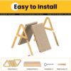 A-Frame Cat Scratching Board – Recycled Cardboard & Wooden Frame, Dual-Sided Vertical/Horizontal Cat Scratcher for Indoor Cats, Space-Saving Furniture Protector