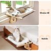 Adjustable Cat Window Perch with Cushion — Wooden Frame, No-Drill Mount & Cozy Hammock Seat