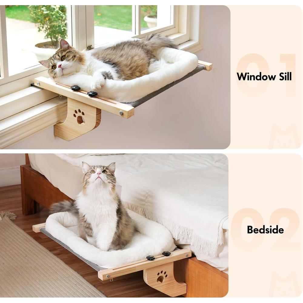 Adjustable Cat Window Perch with Cushion