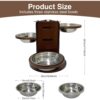 Adjustable Elevated Cat Bowl Stand — 3 Stainless Steel Bowls & 3-Height Bamboo Feeding Station