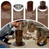 Adjustable Elevated Cat Bowl Stand — 3 Stainless Steel Bowls & 3-Height Bamboo Feeding Station