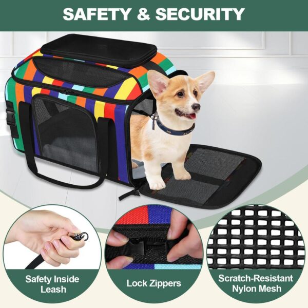 Airline-Approved Expandable Cat Carrier – 17×11×9.5" Soft-Sided Travel Bag with 5-Side Mesh Ventilation & Locking Zippers
