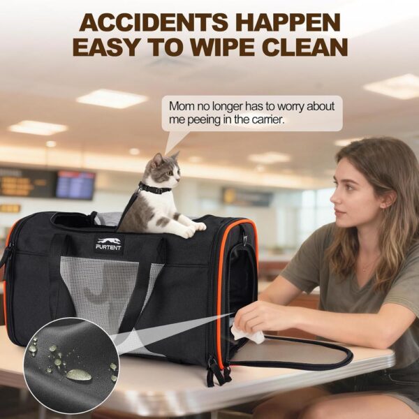 Airline-Approved Rolling Cat Carrier with Wheels – Underseat Soft-Sided Cat Travel Bag (Up to 13 lbs) with Shoulder Strap & Travel Bowl