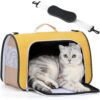 Airline-Approved Soft-Sided Cat Carrier – Lightweight Foldable Travel Bag with Mesh Ventilation & Washable Mat (Up to 15 lbs)