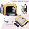 Airline-Approved Soft-Sided Cat Carrier – Lightweight Foldable Travel Bag with Mesh Ventilation & Washable Mat (Up to 15 lbs)
